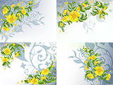 Yellow flowers set