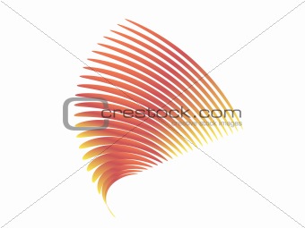 Abstract Wing in Red, Orange, and Yellow Hues