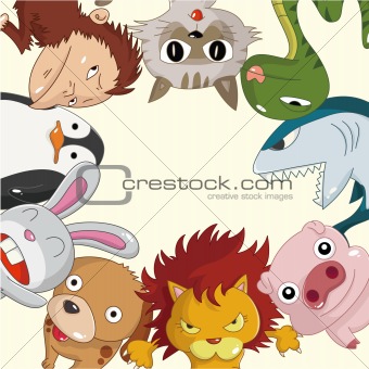 cartoon animal card