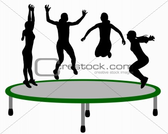 Woman trampoline