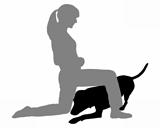 Dog sports with woman