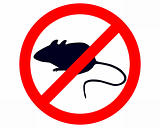 Prohibition sign for mice