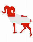 Flag of Switzerland with ram