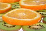 Background kiwi and oranges