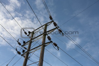 Power lines and pylon
