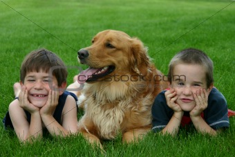 Boys with Dog
