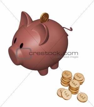 Piggy bank with pounds