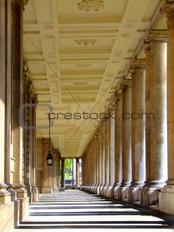 Series of columns sepia