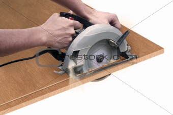 Carpenter with Saw