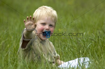 Little boy in the grass
