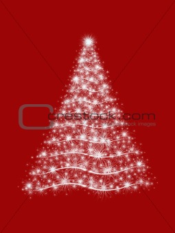christmas tree in red
