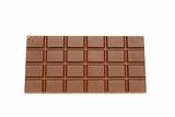 Tile of tasty chocolate on a white background