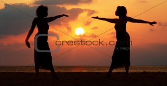 Women at sunset