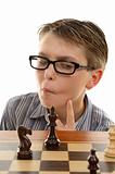 Chess player analyzing next move