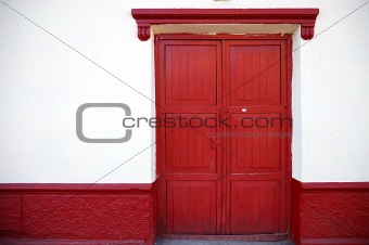 Red door, White Wall