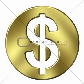 3D Golden Dollar Currency