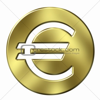 3D Golden Euro Currency