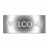 3D Silver Welcome Sign