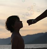 Boy with bubbles
