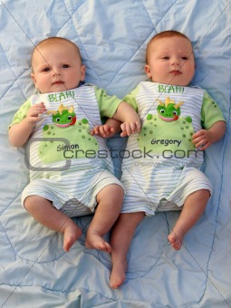 Twin baby boys