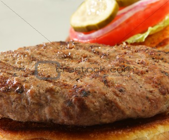 Grilled burger patty
