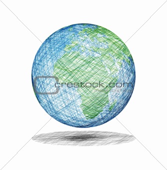 Globe world sketch