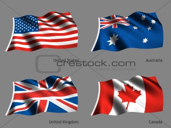Flag America England Canada Australia