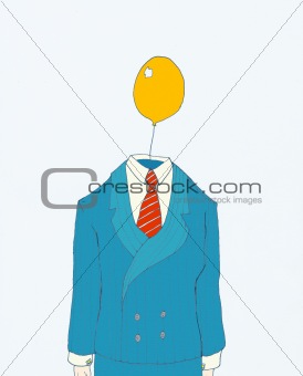 Businessman with balloon head