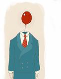 Businessman with balloon