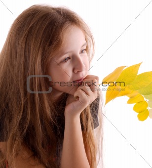 girl with branchlet