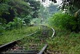 deserted railway track in the town side