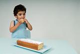 child and cake