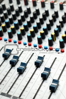 sound mixer. selective focus