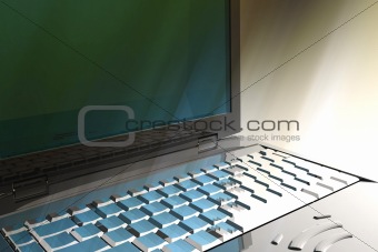 3d laptop - techno concept