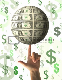 Financial concept - raining money