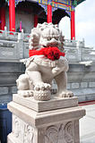 Chinese Lion Stone Sculpture in the Chinese Temple