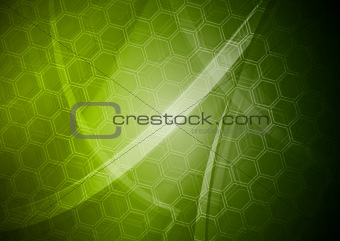 Green backdrop with hexagon texture