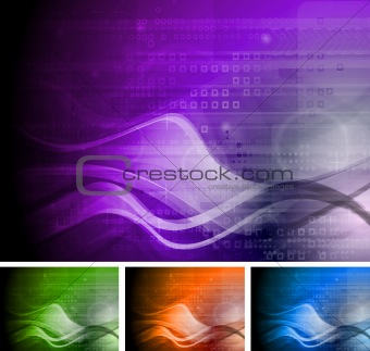 Collection of bright technical backgrounds