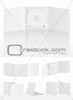 Set of blank cd covers on white