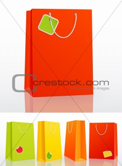 Colorful shopping bag on white background