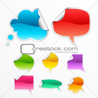 Set of colorful bubbles for speech