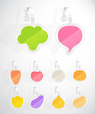 Set of colorful vegetables advertising stickers