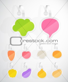 Set of colorful vegetables advertising stickers