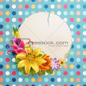 Vintage greeting card with flowers