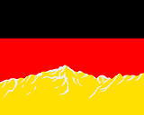 Mountains with flag of Germany