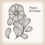 vector greeting card with flower
