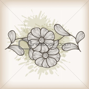 vector greeting card with flowers