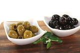 black and green olives