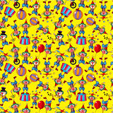 seamless cartoon circus clown pattern
