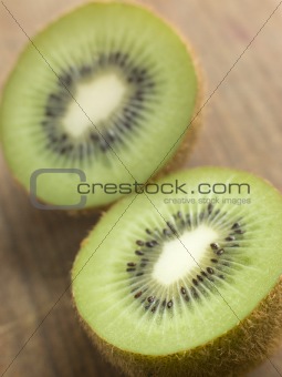 Halved Kiwi Fruit